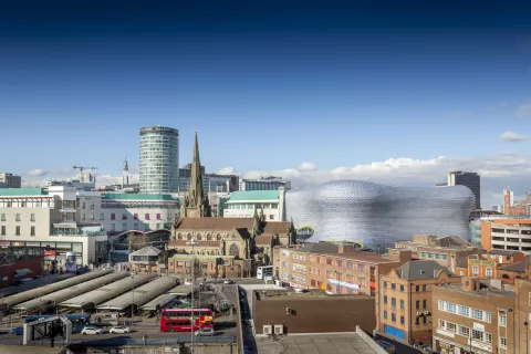 PNG export Birmingham city centre i Stock
